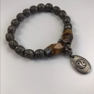 Chicos Bracelet Stretch Jewlery Charm Yin Yang